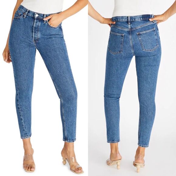 ETICA Women 24 Alex Twist Jeans Sequoia Blue High Rise Ankle Cropped Skinny NEW - Picture 2 of 9